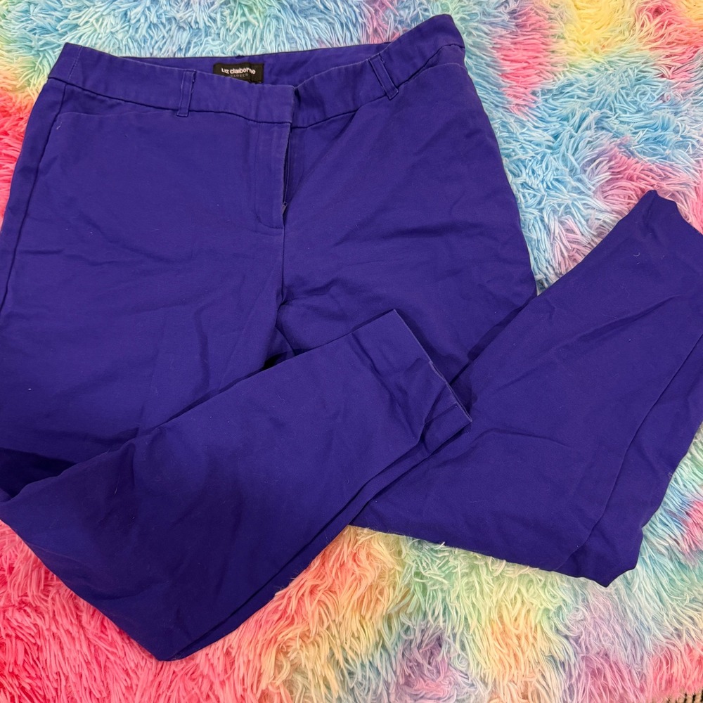 Liz Claiborne Trousers Women 10 Purple Emma Classic Career Pants